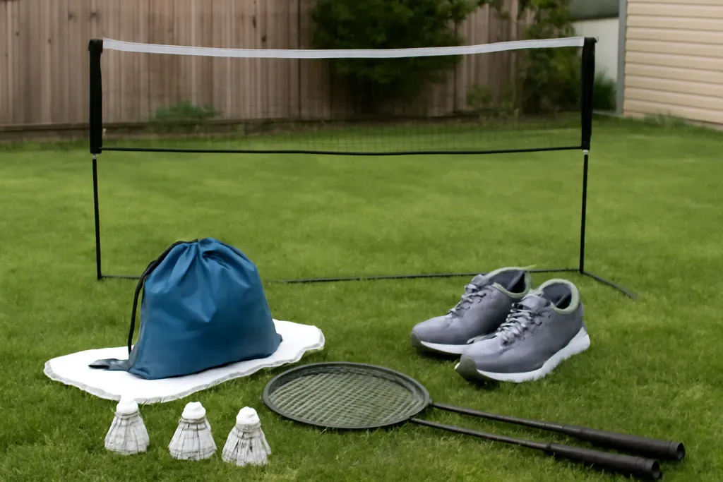 A second photo showing a related step or detail for badminton net height