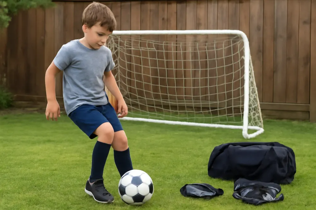 Photo illustrating soccer ball size by age