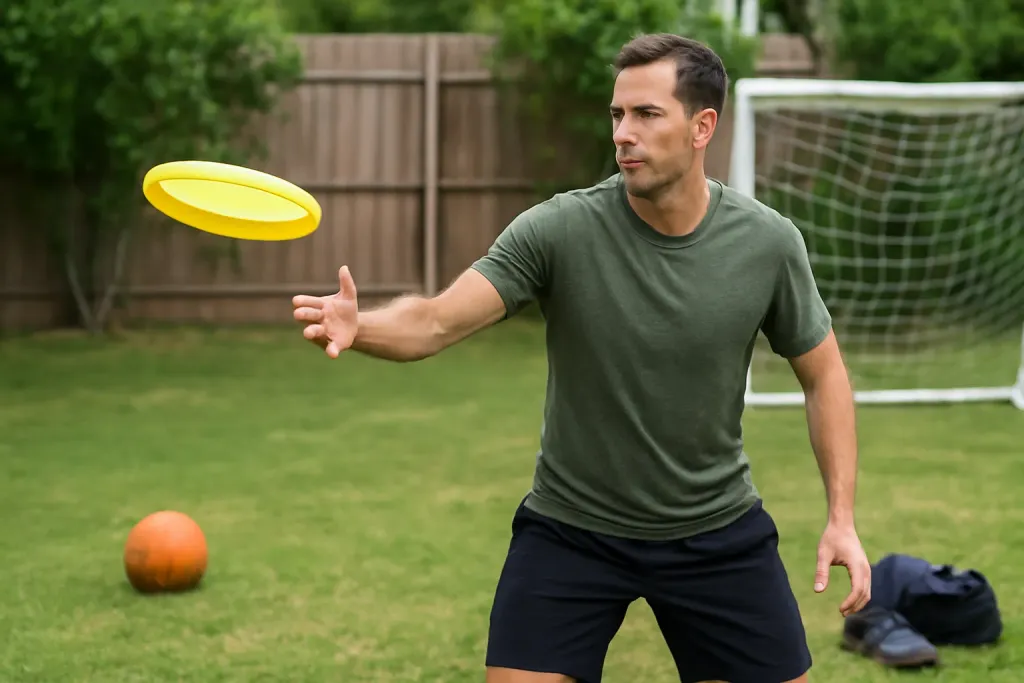 Photo illustrating flying disc for casual catch
