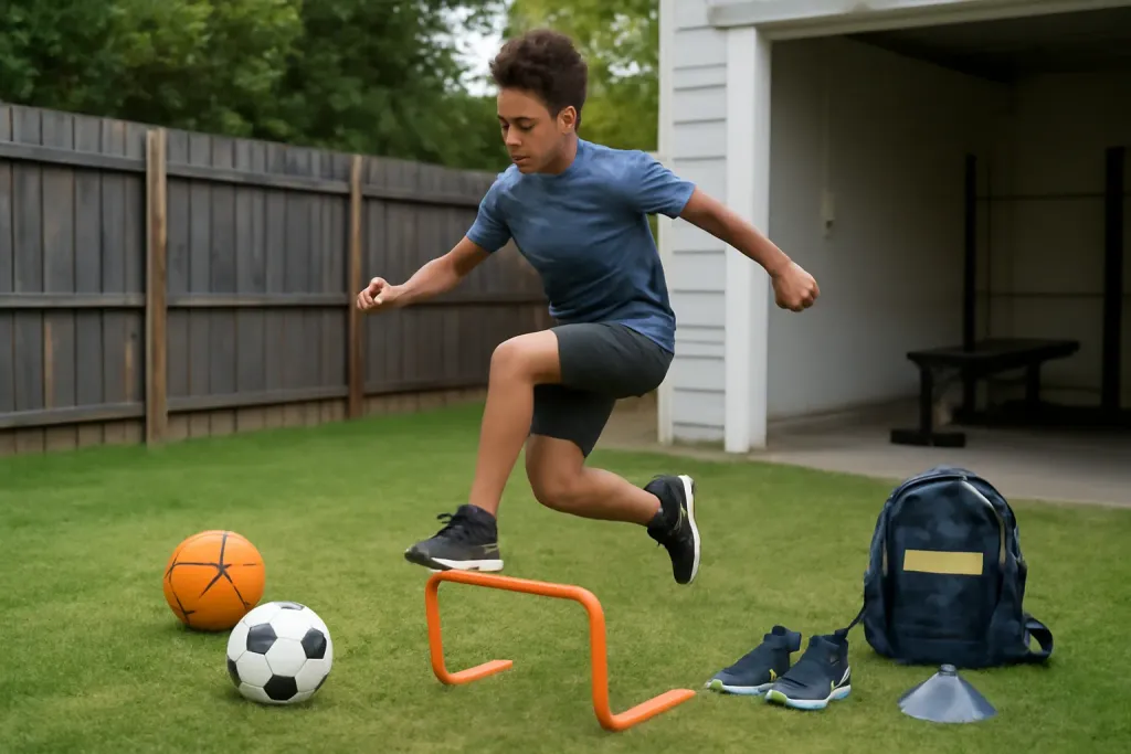 Photo illustrating hurdle height for youth practice