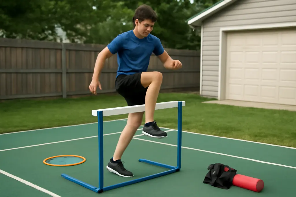 A second photo showing a related step or detail for hurdle height for youth practice