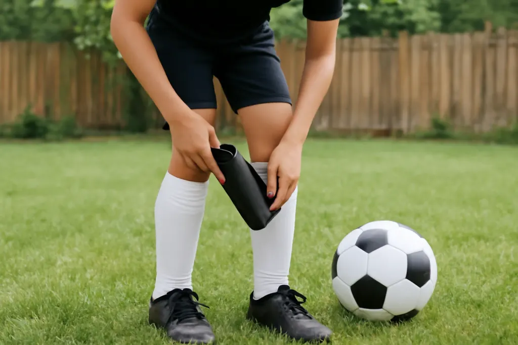 Photo illustrating shin guard sizing youth soccer