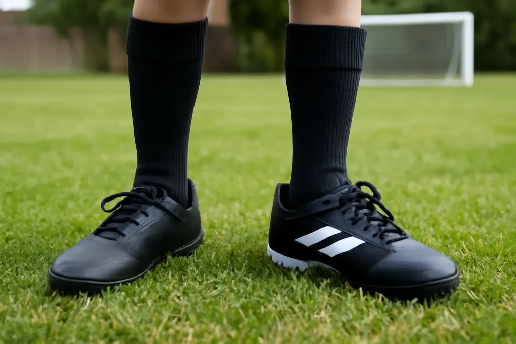 Photo illustrating turf shoes vs cleats youth soccer